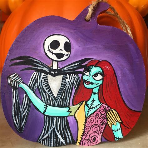 Nightmare Before Christmas Painted Pumpkin