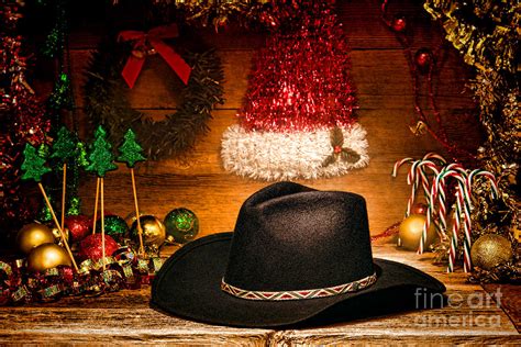 Christmas Cowboy Hat Photograph by Olivier Le Queinec - Fine Art America