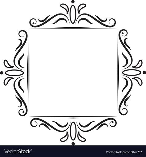 Classic vintage square contour frame Royalty Free Vector