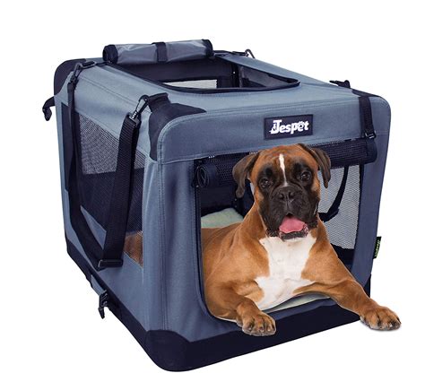 Jespet Soft Sided Dog Crate, Gray, 26"L x 20"W x 20"H - Walmart.com