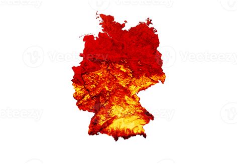 Germany map with the flag Colors Red and yellow Shaded relief map 3d illustration 36459878 PNG