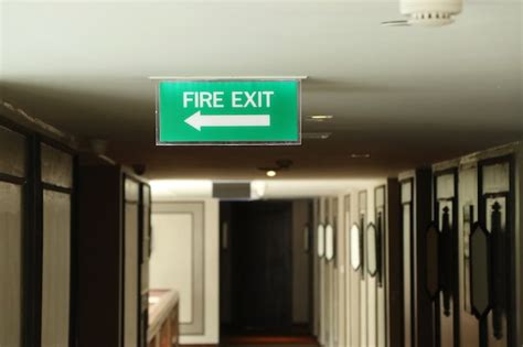 Premium Photo | Fire exit to signs