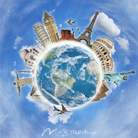 Travel Around the World Wallpaper Mural by Magic Murals