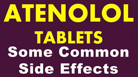 ATENOLOL | Common side effects of atenolol tablets - YouTube