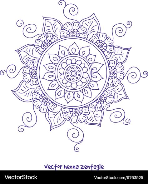 Tattoo henna mandala Royalty Free Vector Image