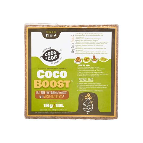 Coco Coir Compost - 1Kg (15L) | Organic | Multi-purpose Compost | 100% ...