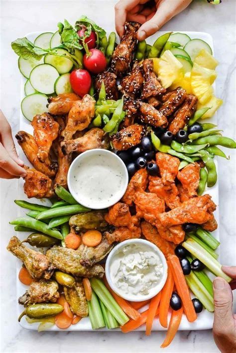 Game-Day 4-Way Baked Chicken Wing Platter - #4Way #Baked #CHICKEN #GameDay #Platter #Wing ...