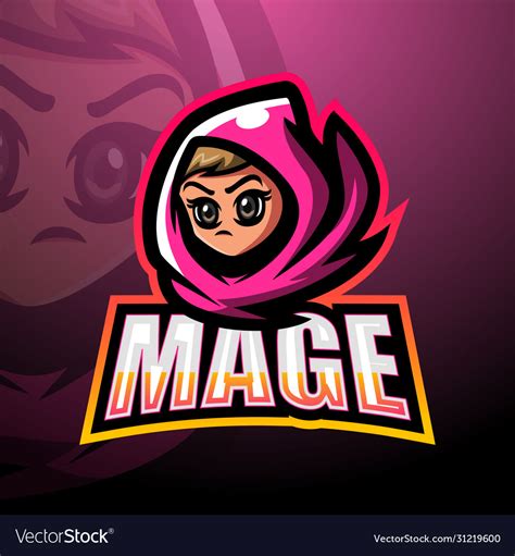 Mage mascot esport logo design Royalty Free Vector Image