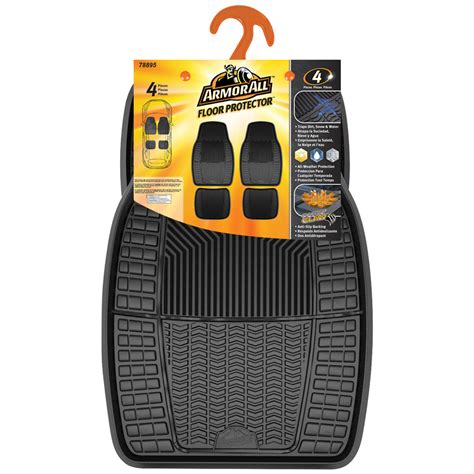 Armor All Black 4-Piece Rubber Auto Floor Mat | Superior Car Wash Supply