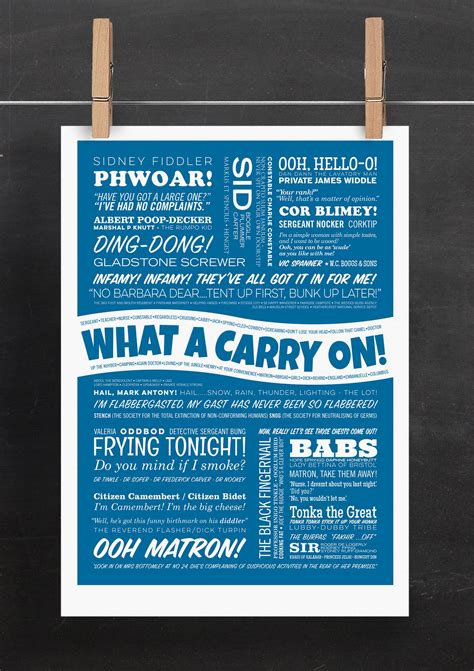 What A Carry On Carry on Print, Film Quote Print, Typographic Print ...