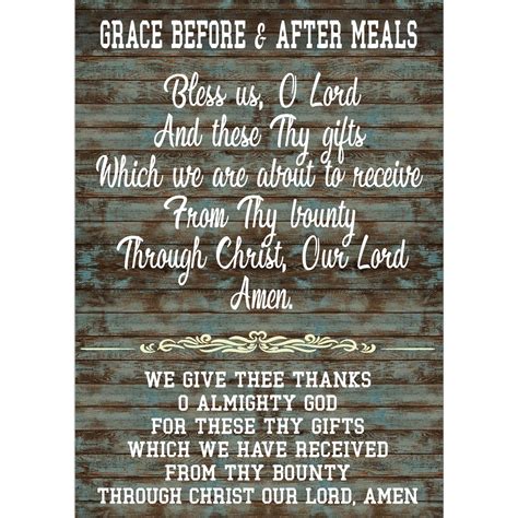 Grace Before and After Meals Prayer Home Rustic Retro Vintage Wood Wall ...