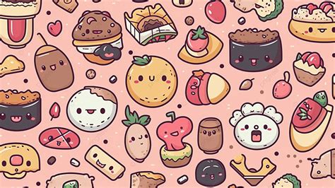 Food Cute Cartoon Illustration Background, Orange, Fruit, Food ...