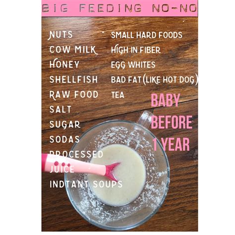 Feeding baby before one year. No-no foods and solids to avoid allergy, safety issues and bad ...