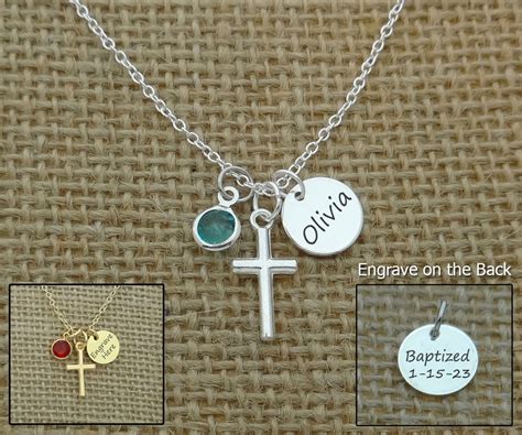 Baptism Gift for Girls, Baptism Jewelry Kids, Baptized Gift, Cross Name ...