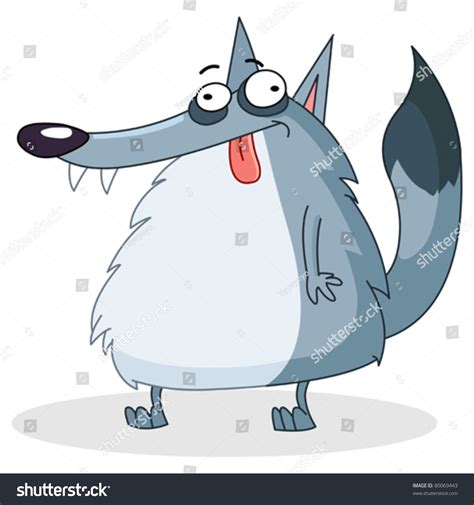 Funny Wolf Stock Vector Illustration 80069443 : Shutterstock