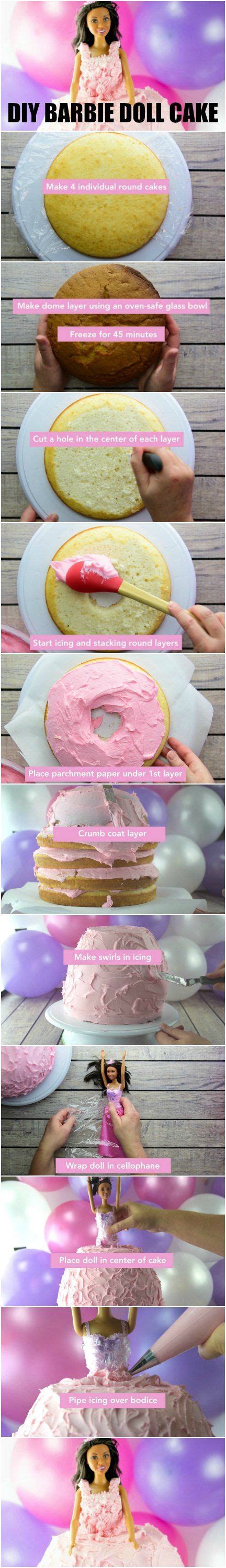 How to Make a Barbie Doll Cake - Step by Step Instructions | Recipe | Barbie doll cakes, Doll ...