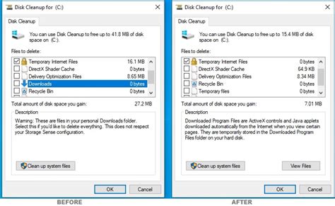 Windows 10 update removes Downloads folder from Disk Cleanup