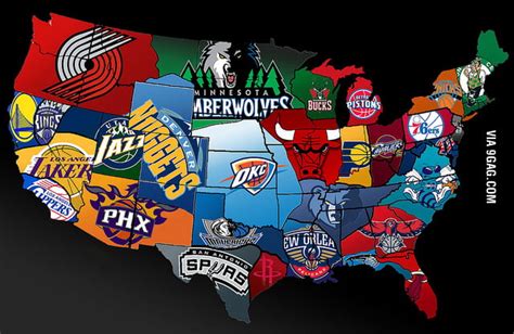 NBA Map of America - 9GAG