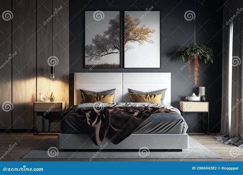 Modern Bedroom Design Ai Generated Stock Illustration - Illustration of ...