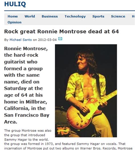 RIP, Ronnie Montrose. "Bad Motor Scooter", "Rock Candy" ... The Guitar Great who introduced us ...