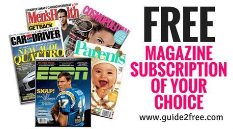 3 Magazine Subscriptions Of Your Choice | Free magazines, Free magazine subscriptions, Magazine ...