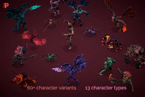 Dark characters pack : ★ CHARACTERS ★63 character variants with 13 unique types.See animations ...