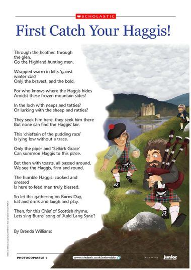 'First Catch your Haggis!' poem by Brenda Williams | Burns night crafts ...