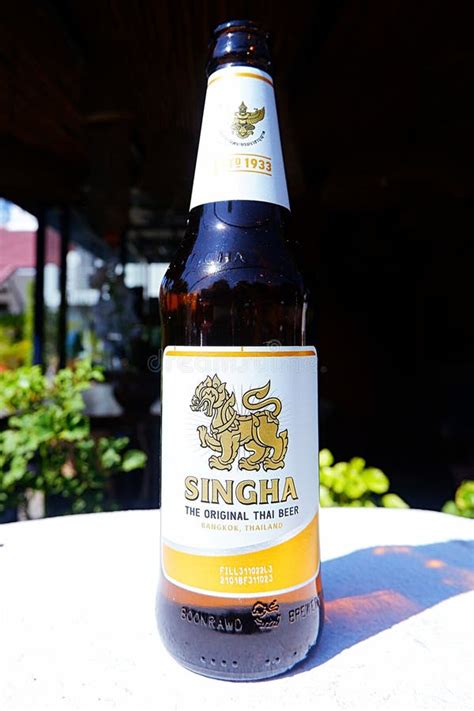 Singha Thailand beer stock image. Image of green, yellow - 261675481