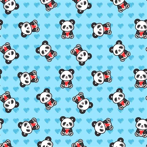 Premium Vector | Vector seamless pattern cute baby panda