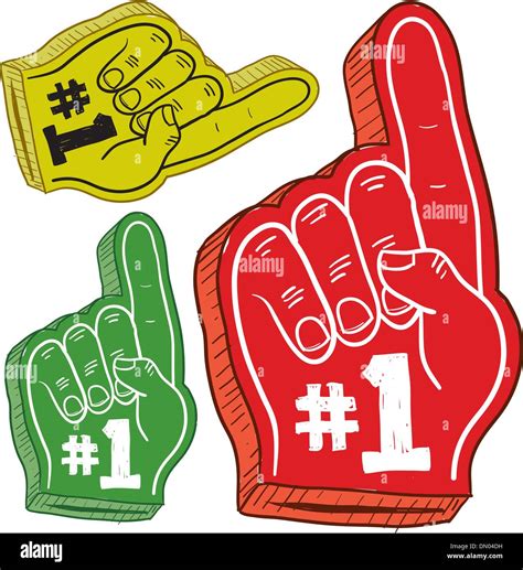 Foam finger and crowd Stock Vector Images - Alamy