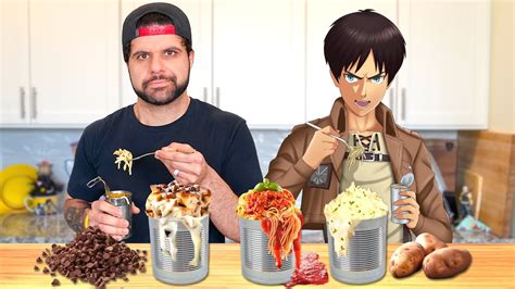 I Ate Only Attack On Titan Food for 24 Hours! - YouTube