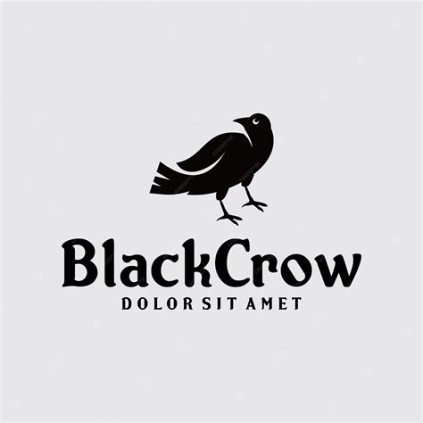 Premium Vector | Black crow logo silhouette design illustration