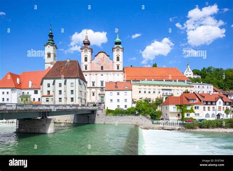 Cityscape of Steyr at River Steyr, Austria Stock Photo - Alamy