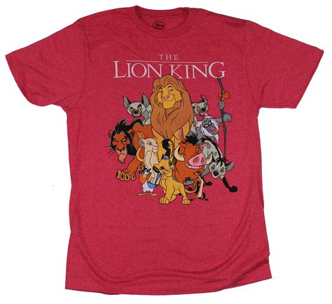 The Lion King Mens T-Shirt - Giant Cartoon Cast Group Image (X-Large) - Walmart.com