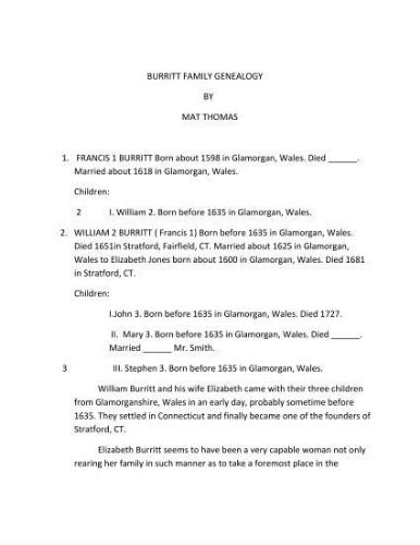 Burritt family genealogy