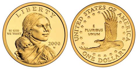 2000 W Sacagawea Dollar 22 Karat Gold Golden Dollar Coin Value Prices, Photos & Info