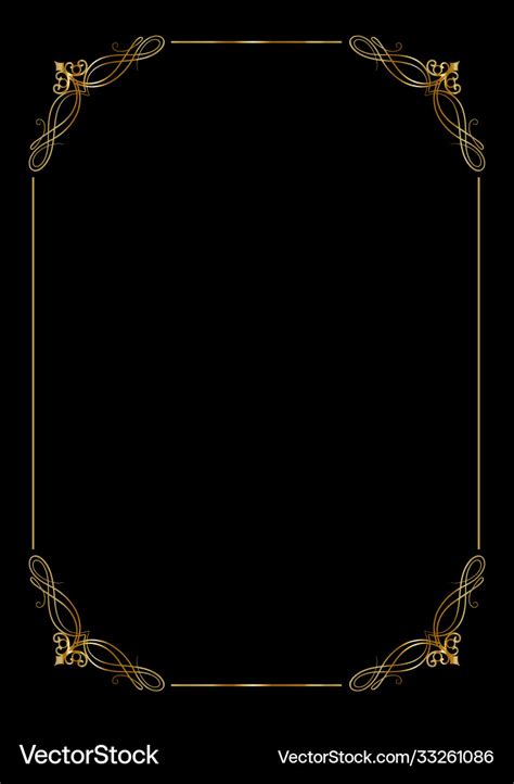 Elegant gold border design Royalty Free Vector Image