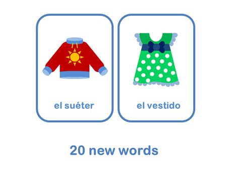 Spanish Clothes Flash Cards