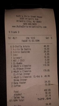 Ruth's Chris Steak House, Atlantic City - Menu, Prices & Restaurant Reviews - TripAdvisor