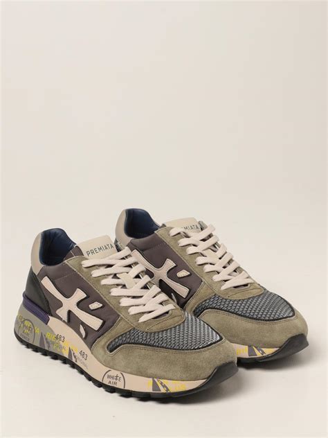 PREMIATA: Mick sneakers in nylon and suede - Grey | Premiata sneakers MICK 5338 online on GIGLIO.COM