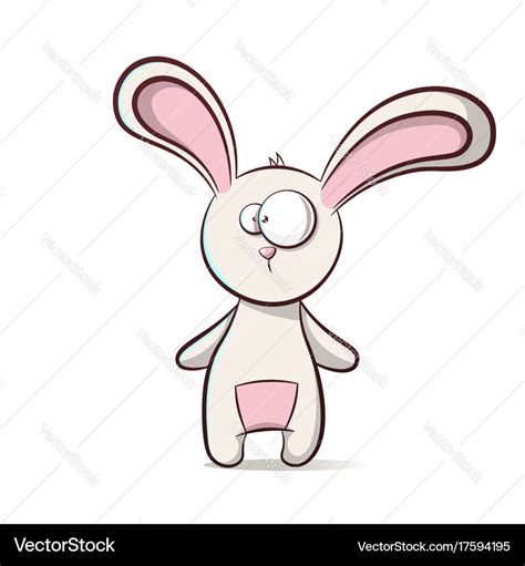 Cute funny cartoon rabbit Royalty Free Vector Image