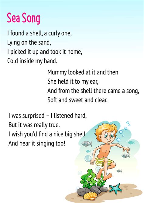 CBSE Sea Song Poem for Class 3 with Summary - Download PDF Here