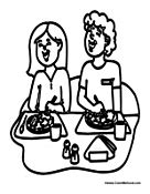 School Lunch Tray Coloring Page Coloring Pages