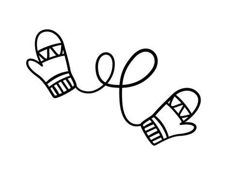 Mitten Clip Art Black And White