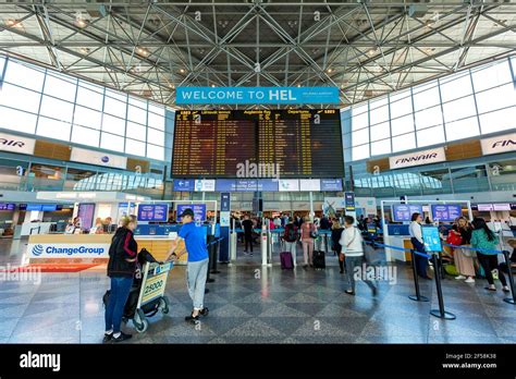 Helsinki, Finland - May 25, 2018: Helsinki Vantaa airport Terminal 2 ...