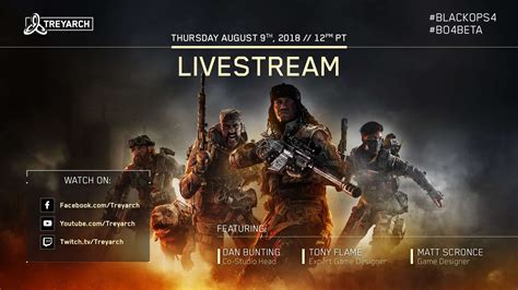 Treyarch Black Ops 4 Beta Stream – August 9 at 12PM PT - Charlie INTEL