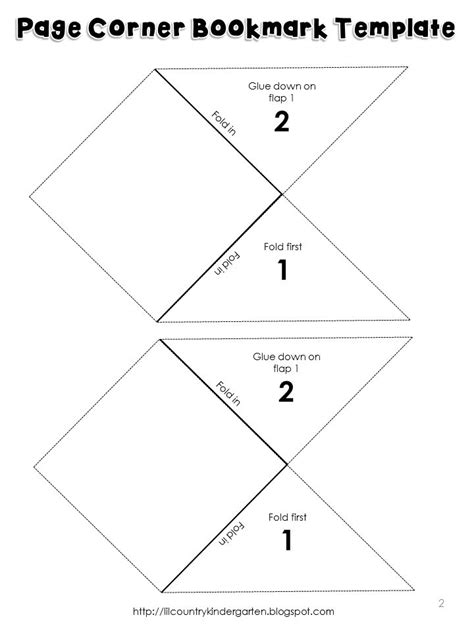 Corner Bookmark Template Printable