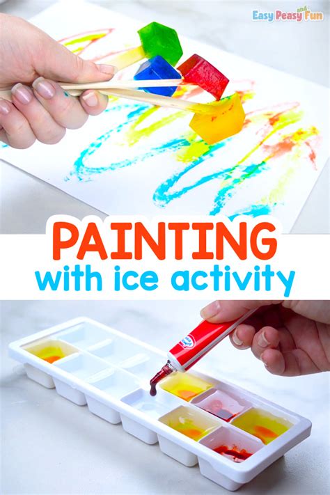 Painting With Ice - Make Your own Ice Paint - Easy Peasy and Fun