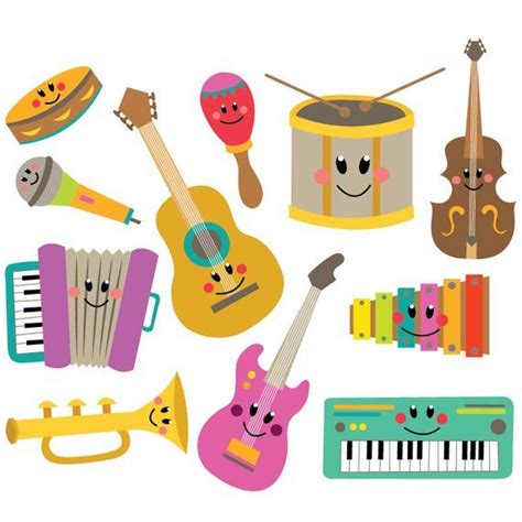 Musical Instruments - Clipart & Vector Set - Instant Download - Personal and Commercial Use ...