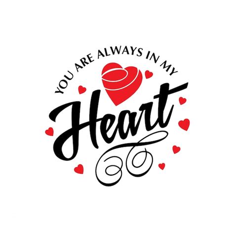 You are always in my heart typographic | Free Vector